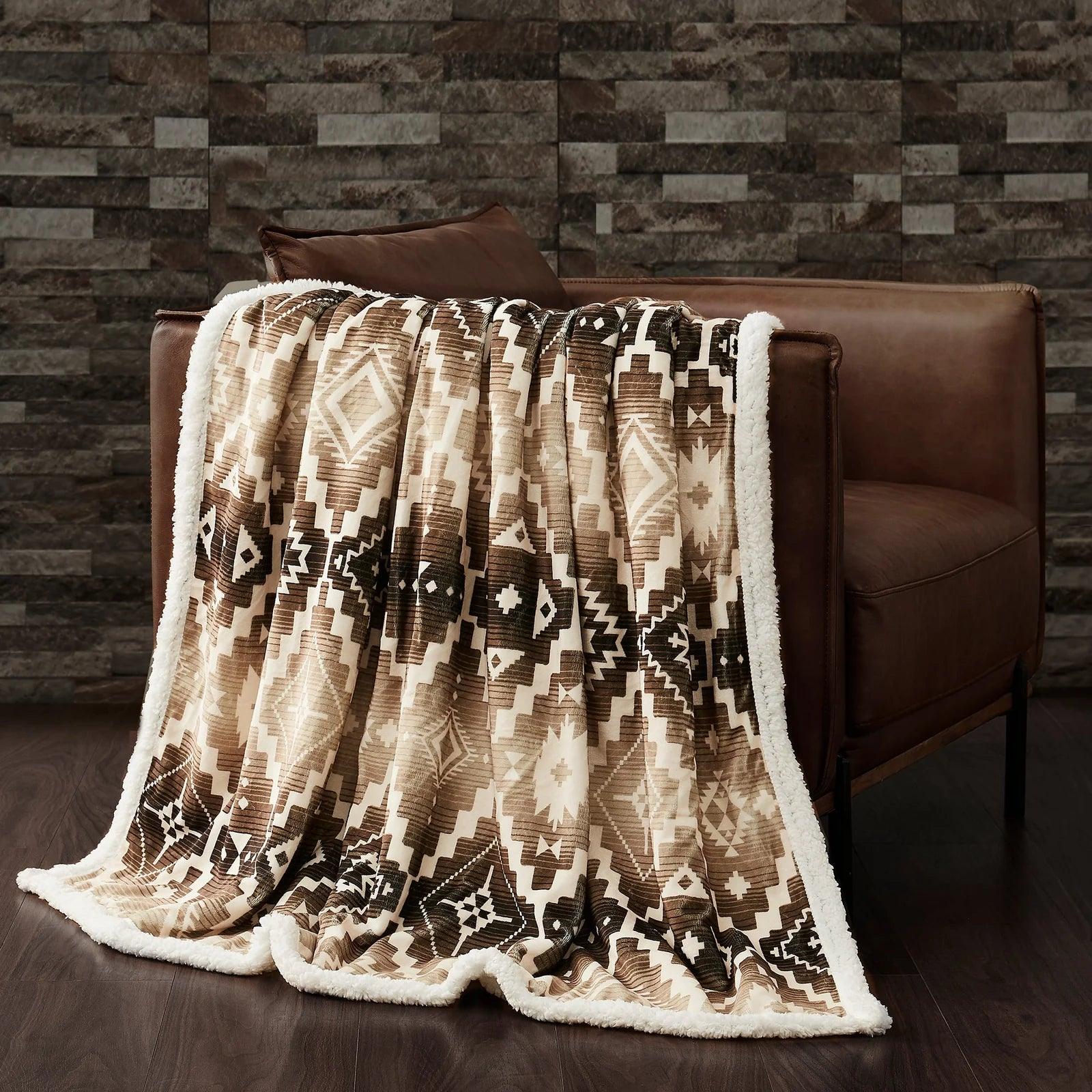 South Chalet Aztec Sherpa Throw