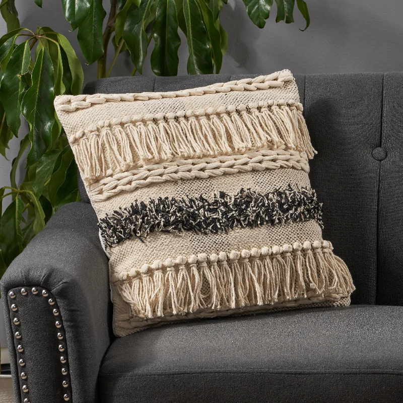 Stella Boho Cotton Throw Pillow