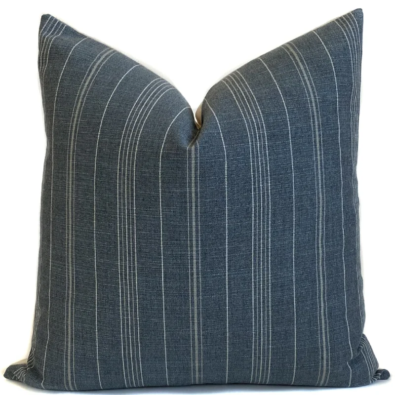 Sutton Stripe Designer Pillow Cover | Gunmetal