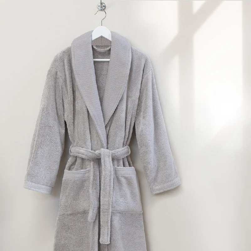 The Light Grey Plush Cotton Bathrobe