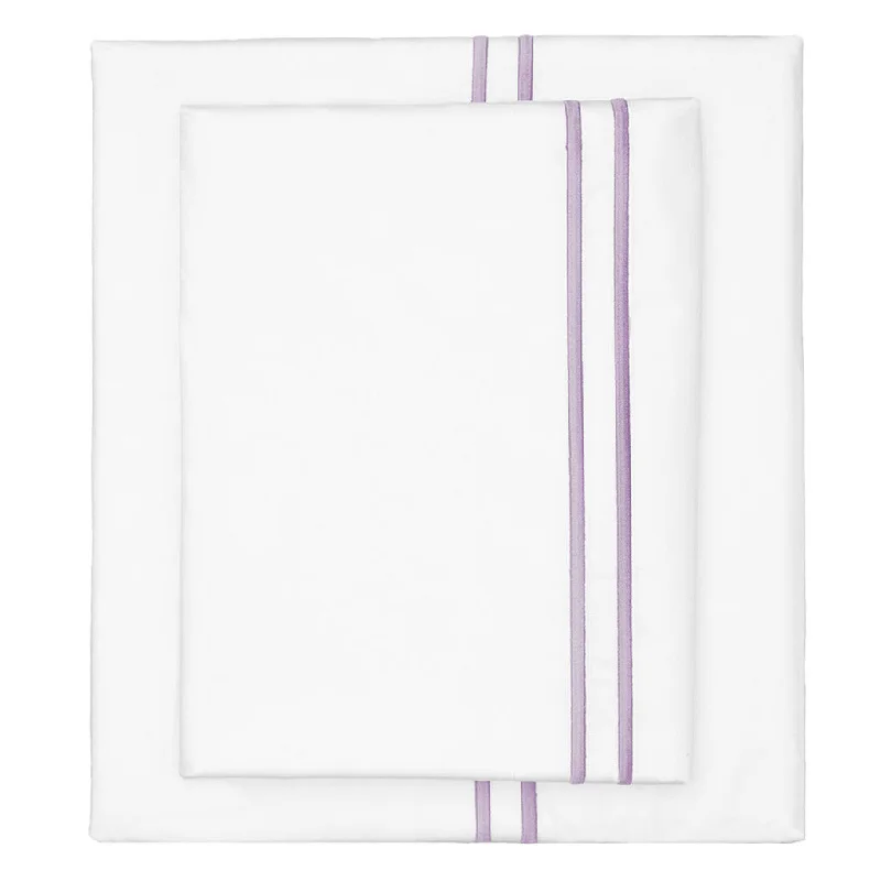 The Lilac Purple Lines Embroidered Sheet Set