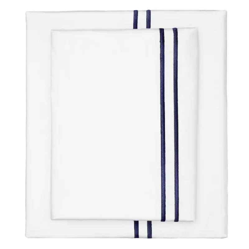 The Navy Lines Embroidered Sheet Set