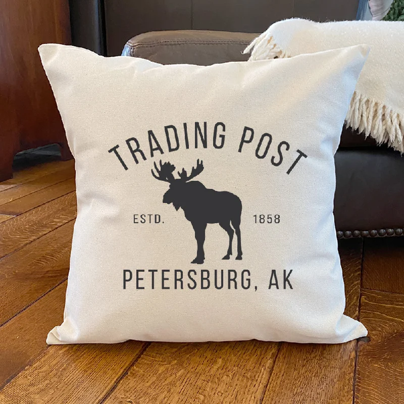 Trading Post w/ City, State - Square Canvas Pillow