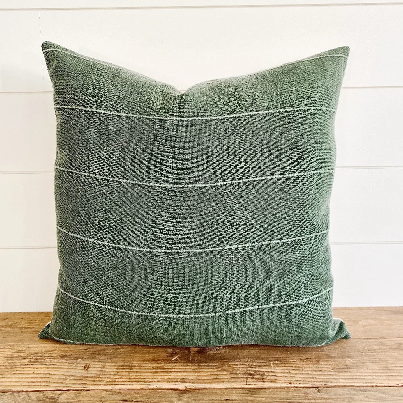 TRUETT || Dark Green Linen Pillow Cover