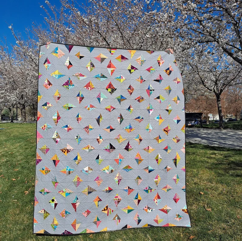 Uncut Diamonds, a modern quilt pattern