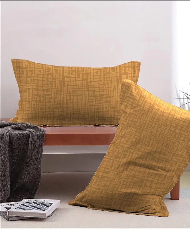 Urban Comfort Pillow Covers Set, 144 Tc,Aria Yellow