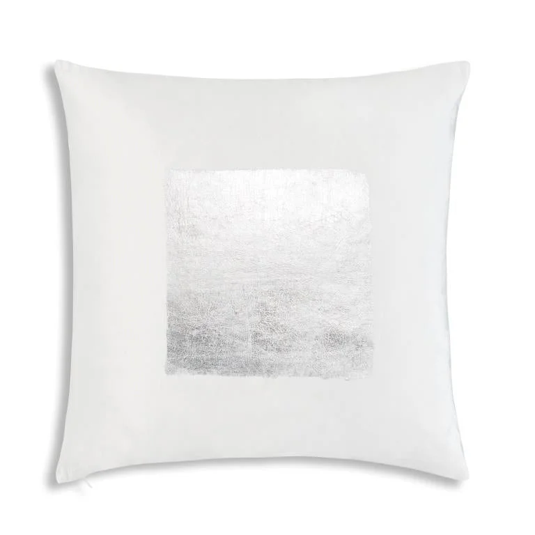 Verona Ivory Silver Velvet Pillow