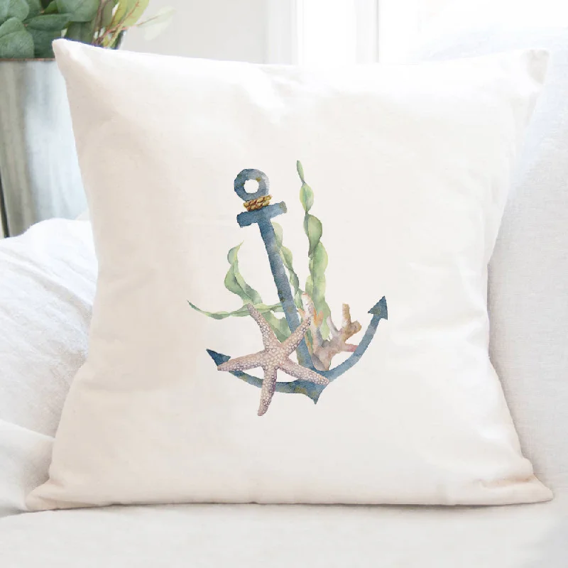 Watercolor Anchor - Square Canvas Pillow