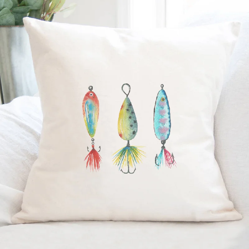 Watercolor Bait - Square Canvas Pillow