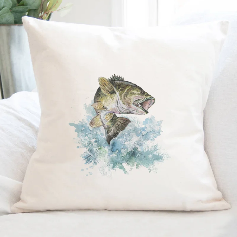 Watercolor Bass - Square Canvas Pillow