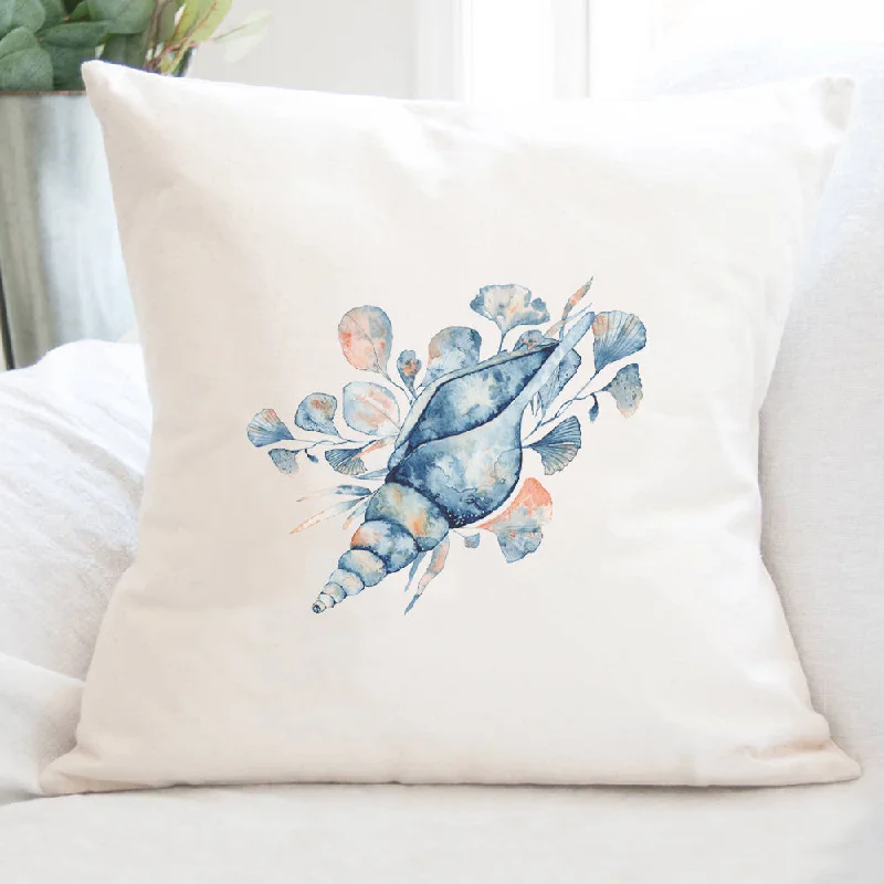 Watercolor Tulip Shell - Square Canvas Pillow