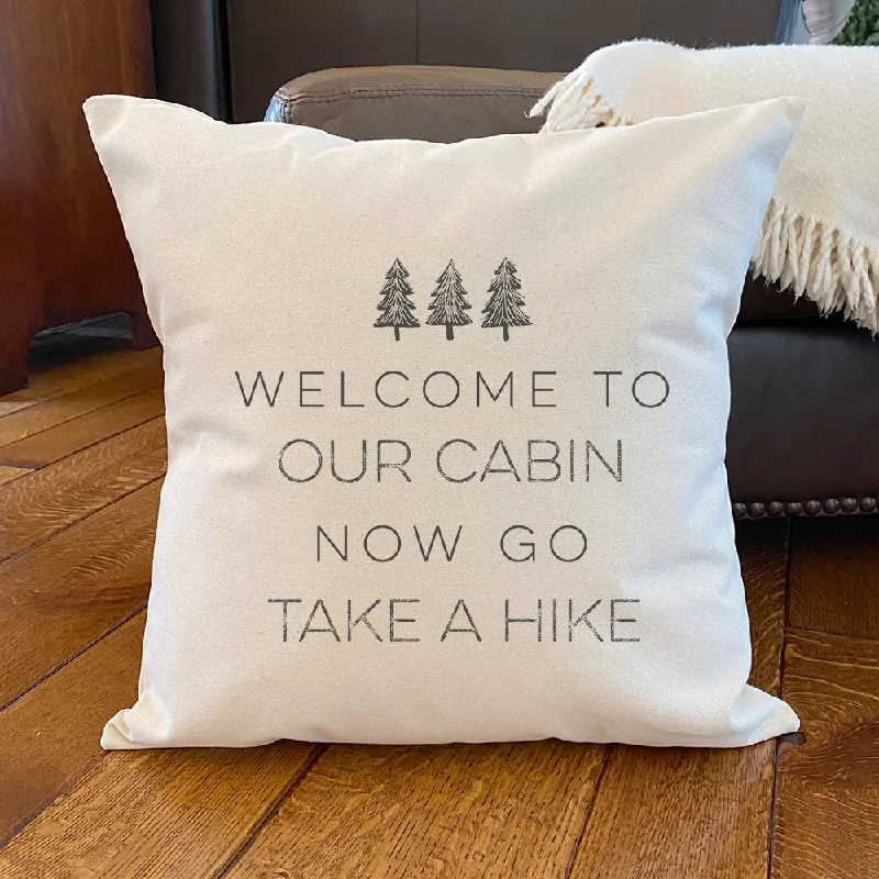 Welcome to Our Cabin (Trees) - Square Canvas Pillow