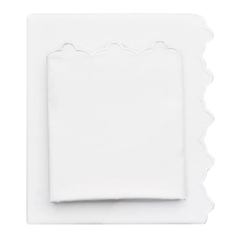 The White Scalloped Embroidered Sheet Set