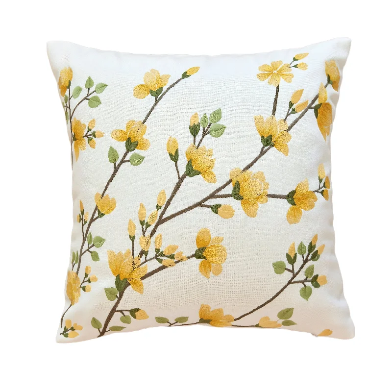 Yellow Flower Branch Pillow