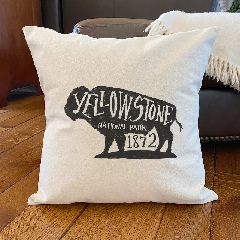 Yellowstone National Park Buffalo - Square Canvas Pillow